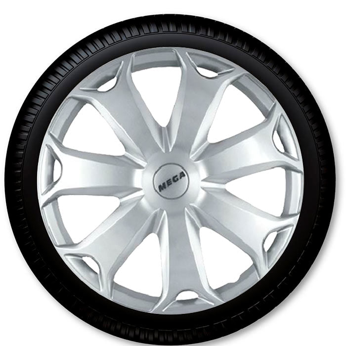 Coverline, 16" Mega Silver Hjulkapselsats