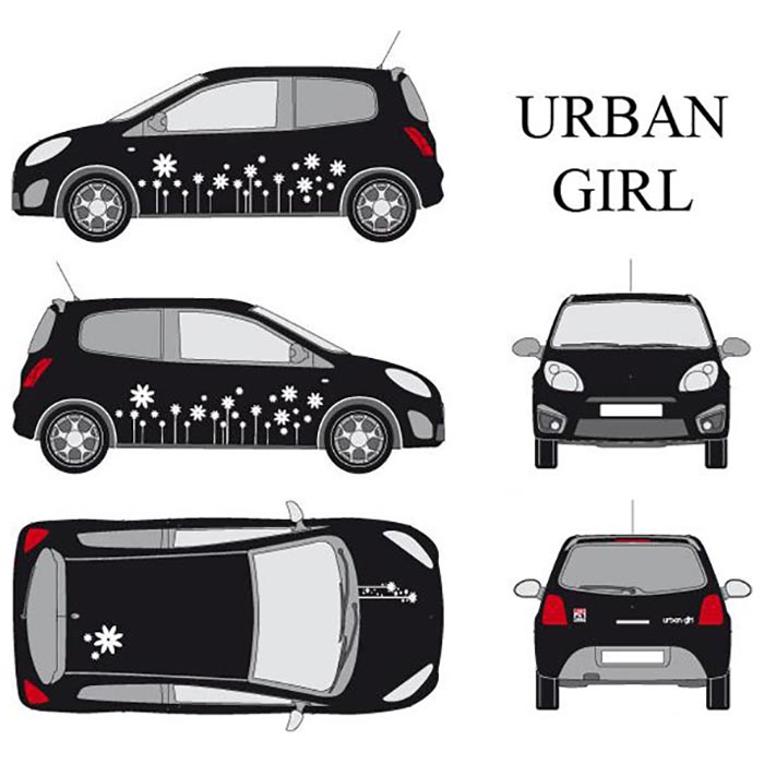 , Car Deco "urban Girl" - Vit