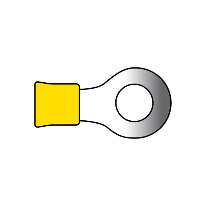 Carpoint, Kaapelikengät Keltainen Rengas 5,3mm 2,5-6mm2 10 Kpl