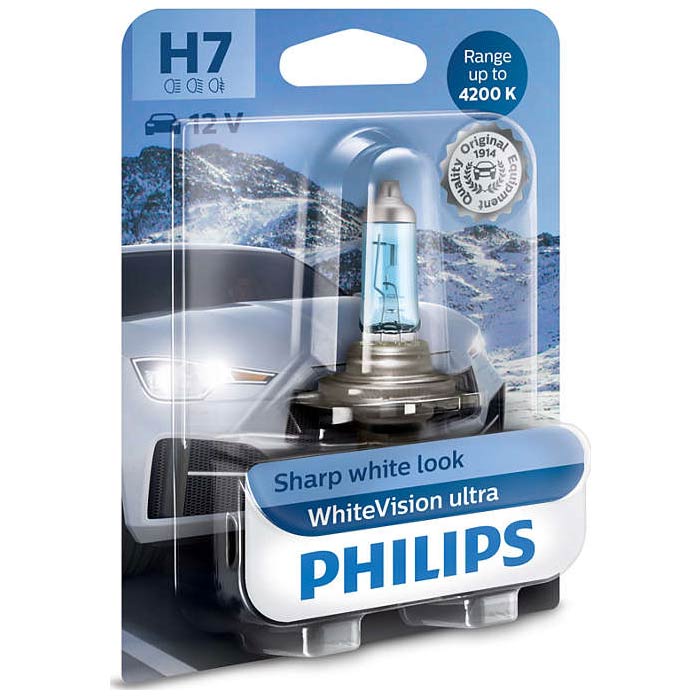 Philips, Whitevision Ultra H7 55W 12V - 1 Kpl.
