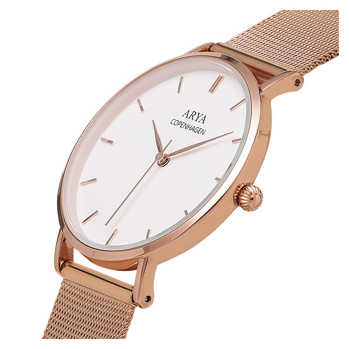 Arya, Copenhagen Ethereal - Roséguld Mesh Damur