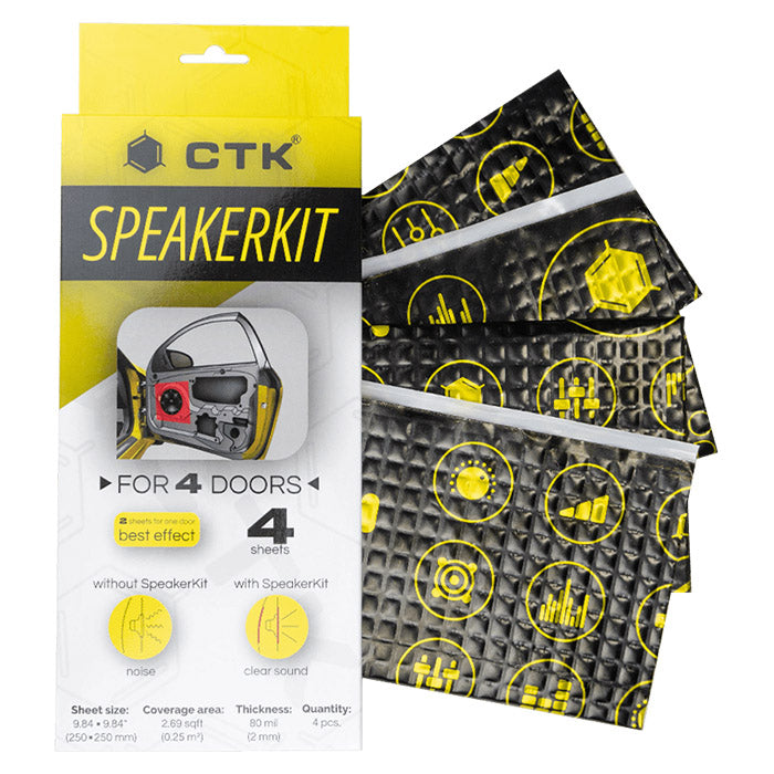 CTK, Ljuddämpning Standard Högtalarset (4 Dörrar), 4 Ark, 0,25M²