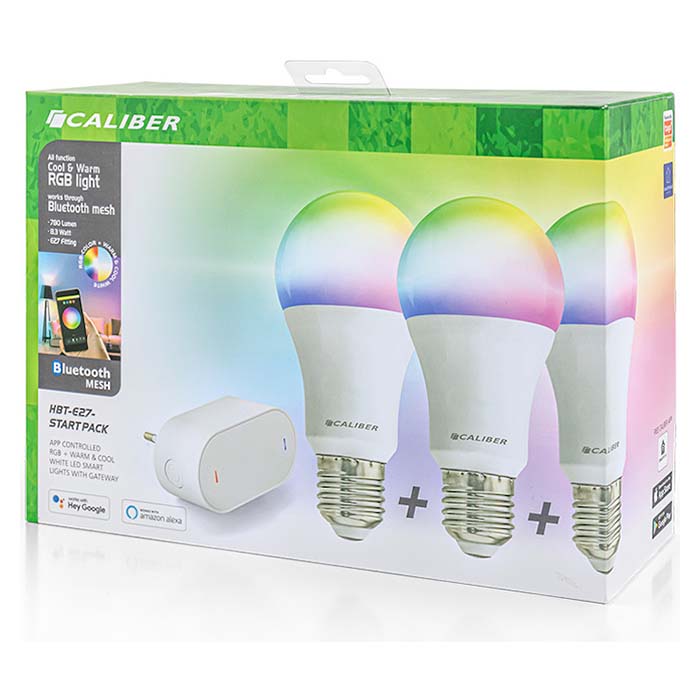 Caliber, E27 Smart Home Startpaket Led-lampor Vit/multi