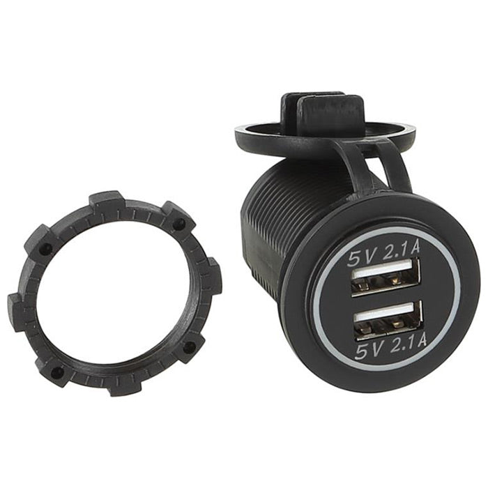 ACV, USB-laddare 12/24v M/vitt ljus