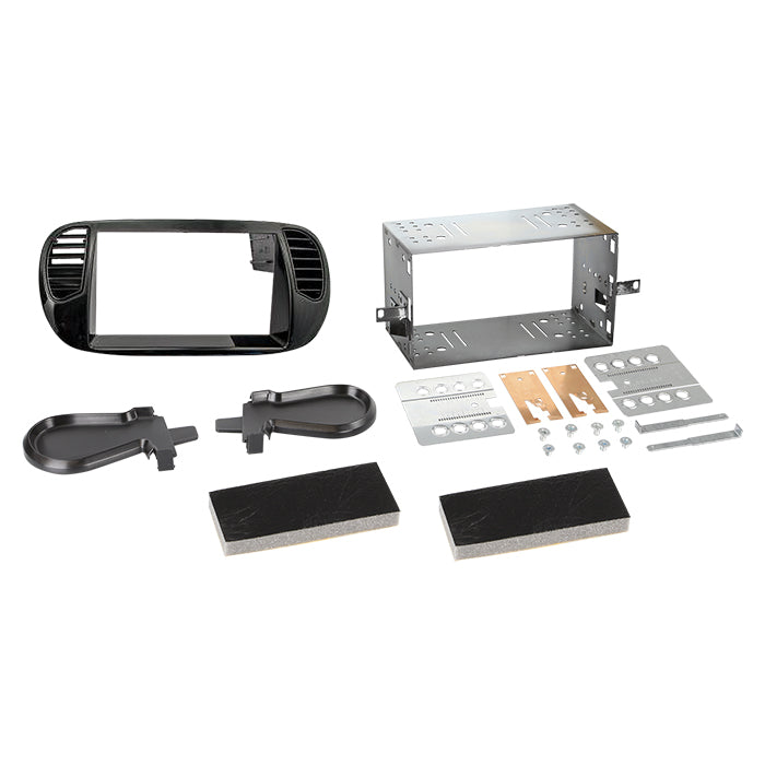 ACV, 2-DIN Radiokehys 07/2015 Mattamusta — Sopii Fiat 500 10/2007-