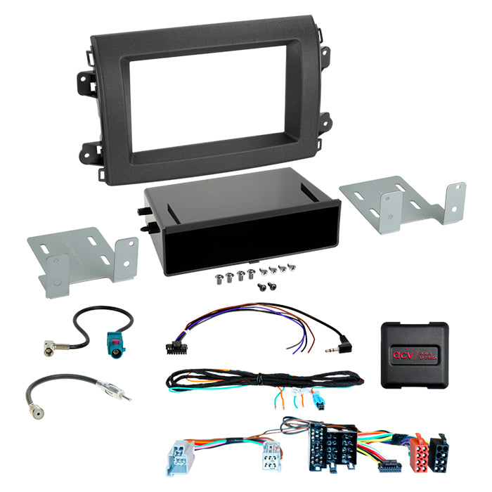 ACV, Komplett 2-DIN Facia Platta M. Fack Citroen/fiat/opel ISO