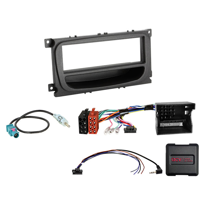 ACV, Komplett 1-DIN Kit Ford Svart /CAN Bus Fakra