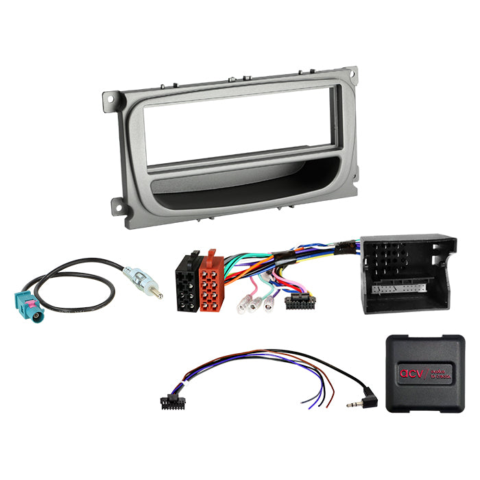 ACV, Komplett 1-DIN Kit Ford Silver /CAN Bus Fakra