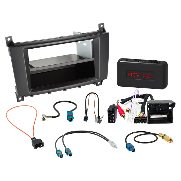ACV, Komplett 2-DIN Kit M. Fack — Passar till Mercedes C-klass 2004-2008
