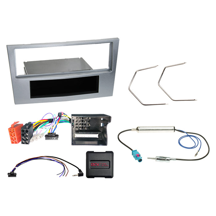 ACV, Komplett 1-DIN Kit M. Förvaringsutrymme Opel Matt-krom CAN Bus
