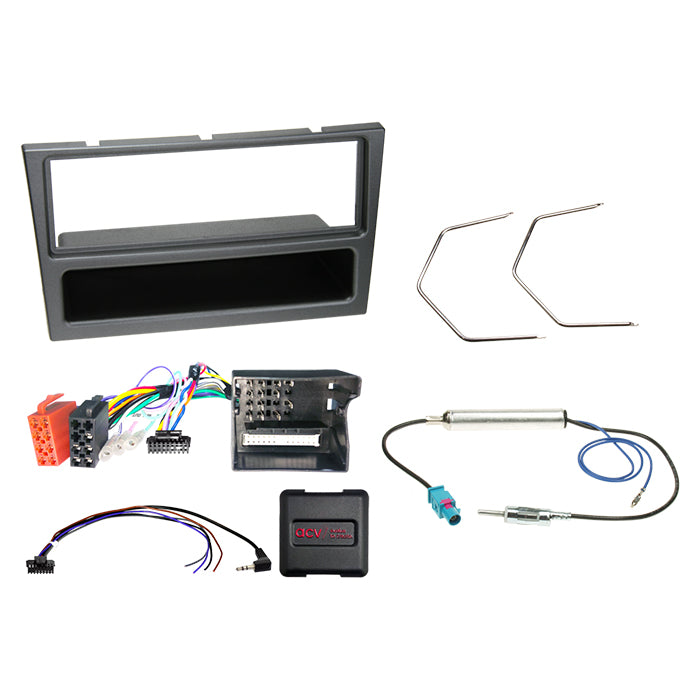 ACV, Komplett 1-DIN Kit M. Fack Opel Charcoal CAN Bus