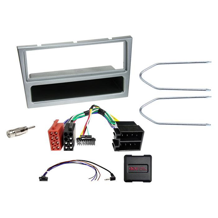 ACV, Komplett 1-DIN Kit M. Fack Opel Matt-krom Analog