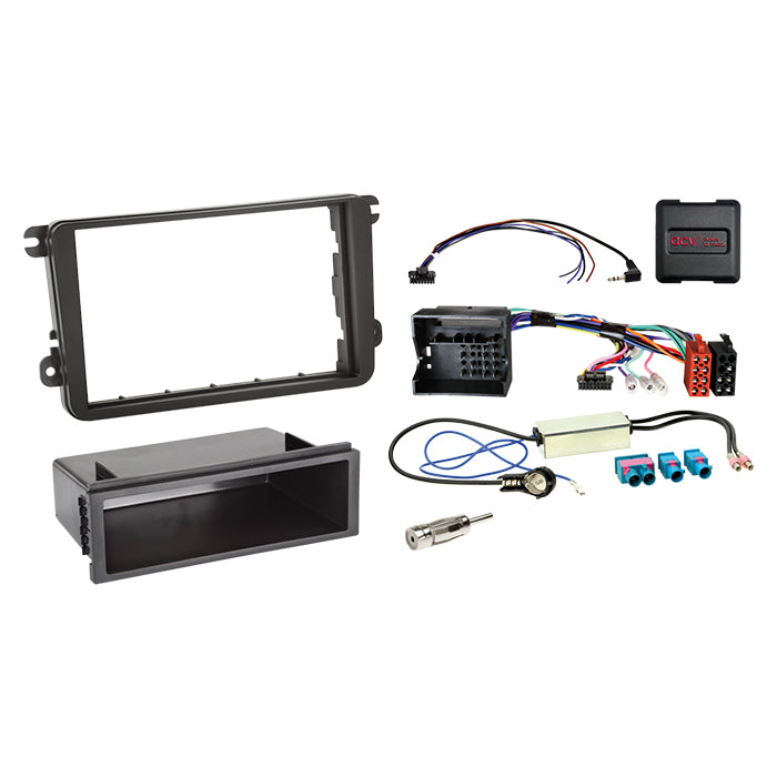 ACV, Komplett 2-DIN Kit M. Förvaringsutrymme Seat/skoda/vw