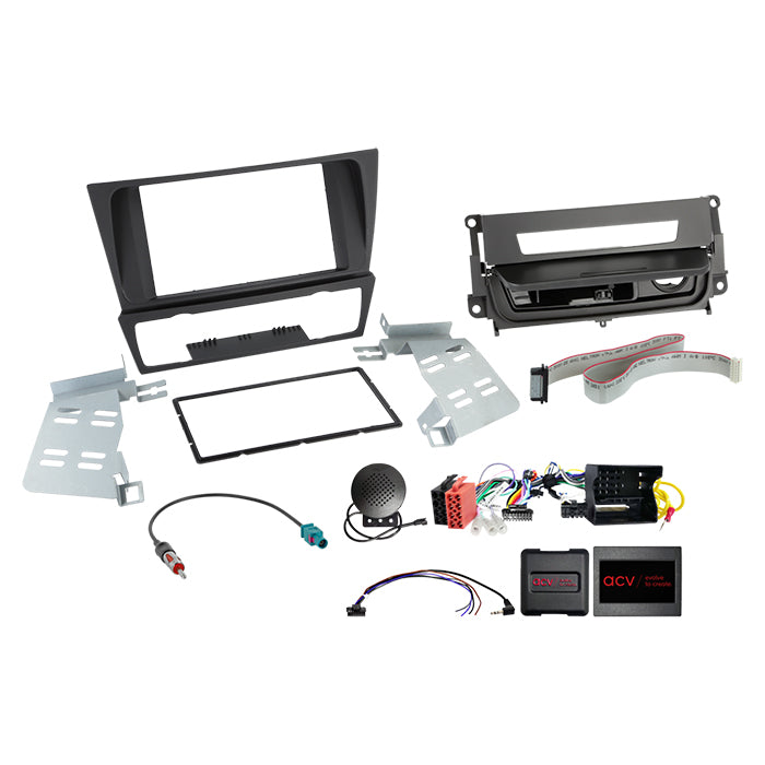 ACV, Komplett 2-DIN Kit BMW 3-serie m. Rygerpaket Svart