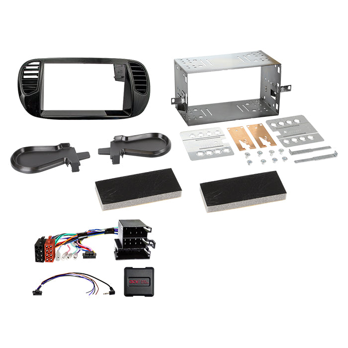ACV, 2-DIN Kit 07/2015 Ohjauspyörän Ohjaus Mattamusta — Sopii Fiat 500 10/2007-