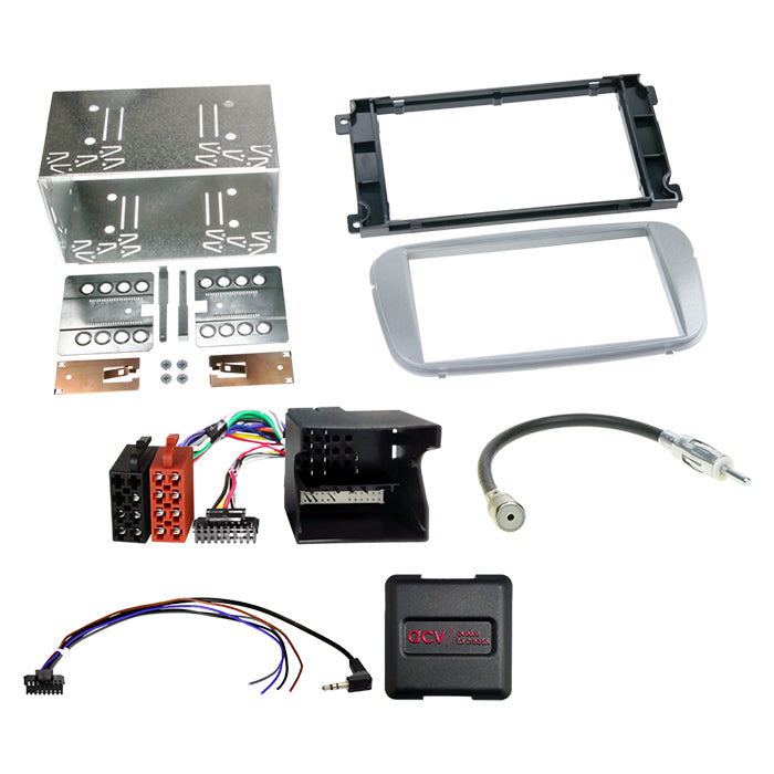 ACV, Komplett 2-DIN Kit Ford Forsk. Silver /analog