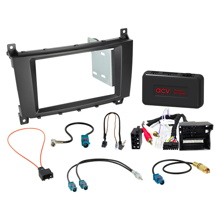 ACV, Komplett 2-DIN Kit /amp — Passar till Mercedes C-klass 2004-2008