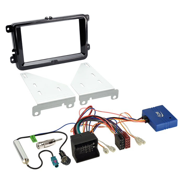 ACV, Komplett 2-DIN Kit Seat/Skoda/VW CAN Bus Piano Svart