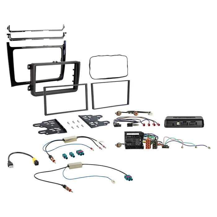 ACV, Komplett 2-DIN Kit Piano Svart I-adapter — Passar till VW Polo 2014-2017