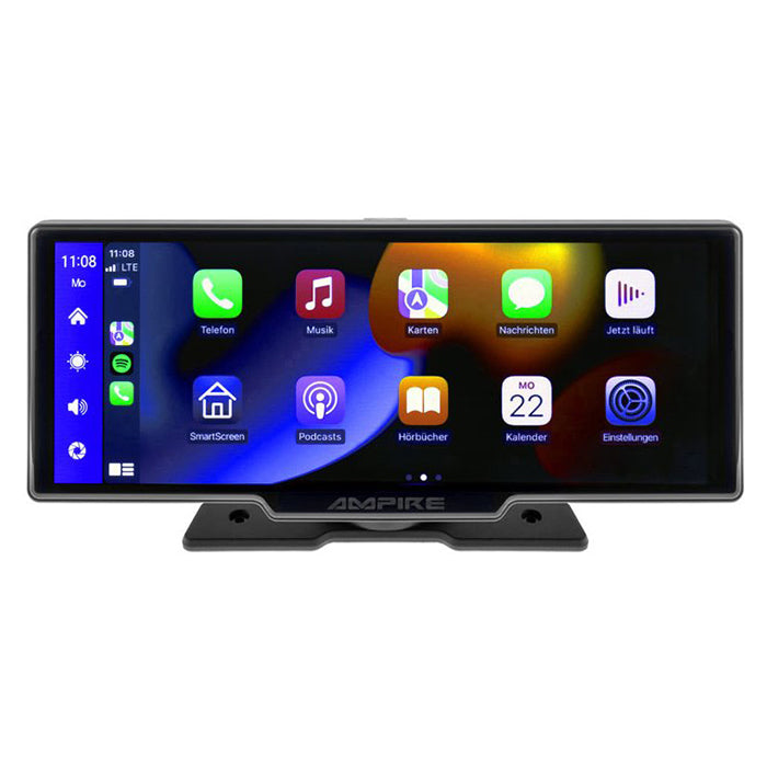 Ampire, 10" Skärm Med Carplay Android Auto Ahd Dashcam