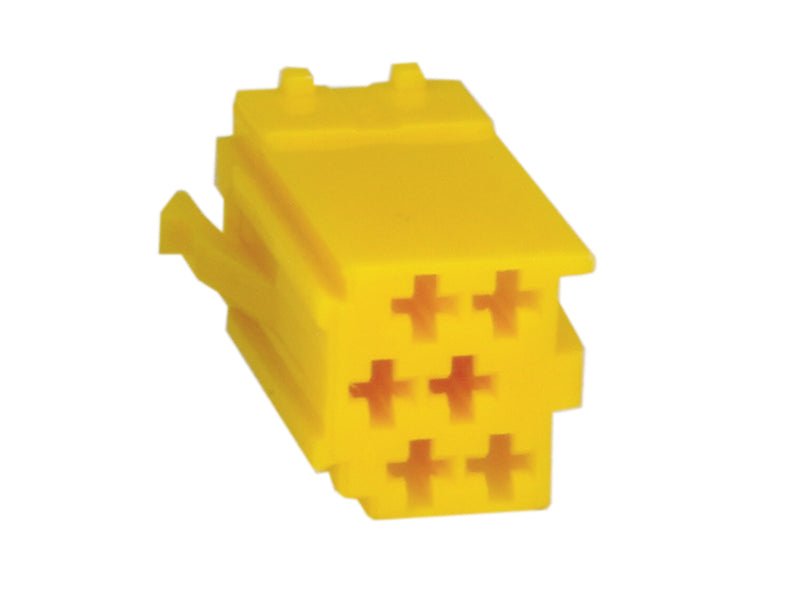 ACV, 6 Pin - Housing for Mini ISO Connector Yellow