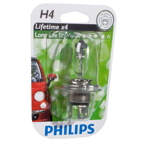 Philips, Longlife Ecovision H4 60/55W 12V - 1 kpl.