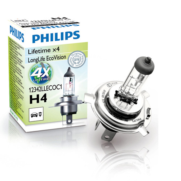 Philips, Longlife Ecovision H4 60/55W 12V - 1 kpl.