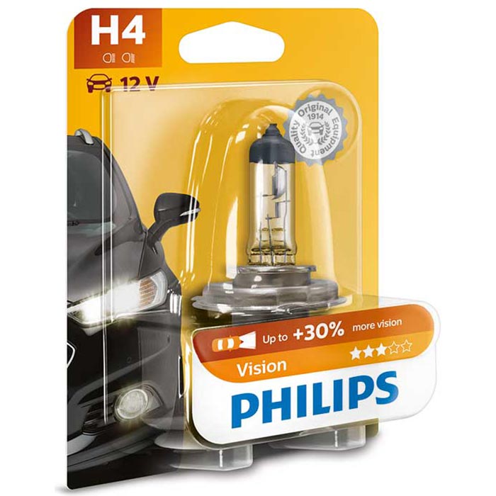 Philips, Vision H4 60/55W 12V Blister - 1 kpl.