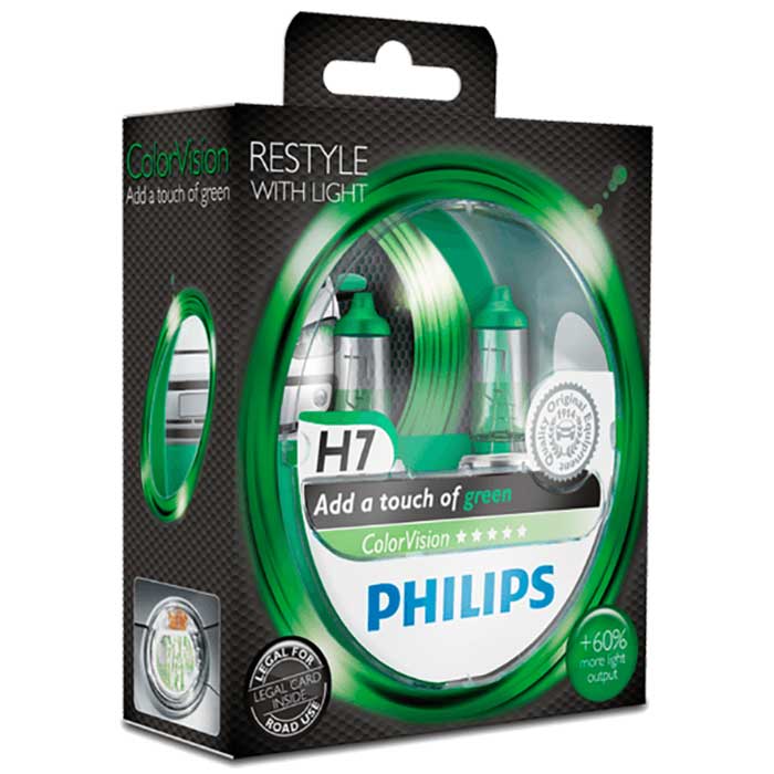 Philips, Colorvision Vihreä H7 55W 12V - Setti