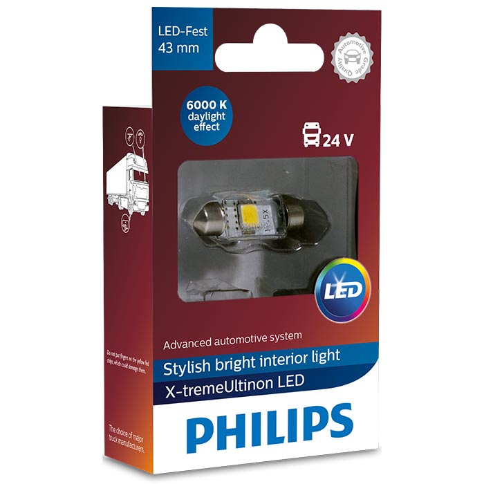 Philips, X-tremeultinon 6000K Pinol 43mm 24V - 1 Kpl.