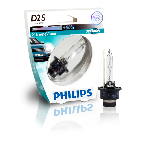 Philips, D2S X-tremevision Xenon 35W 12V+ 50% - 1 kpl.