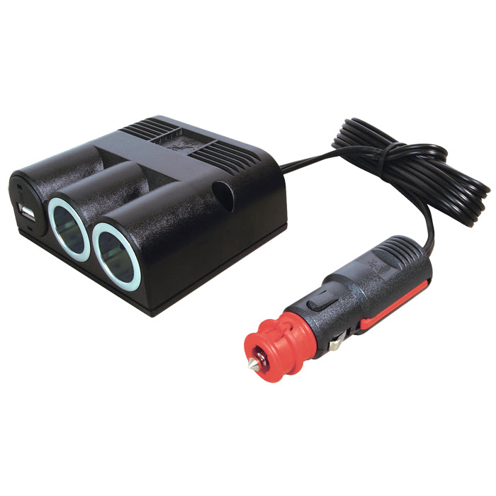 Procar, Power Outlet 1->2 + USB-A with Cable