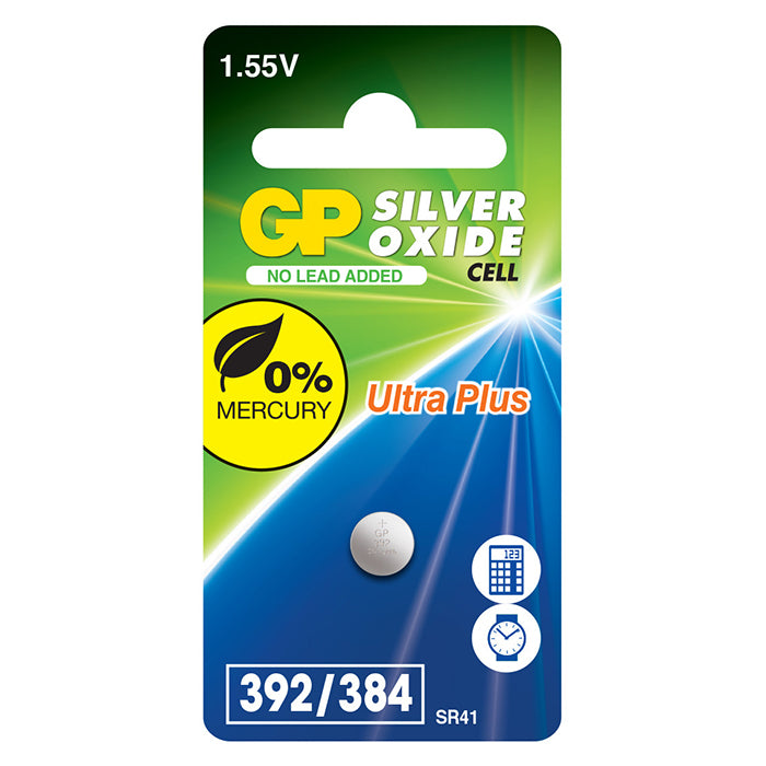 GP Batterier, GP Batteri för Klocka, Silveroxid 392F/384/SR41, 1-pack