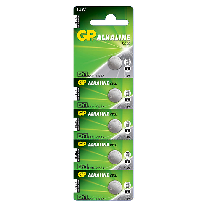 GP Batterier, GP Knapcell 1,5V, LR44/A76, 5-pack
