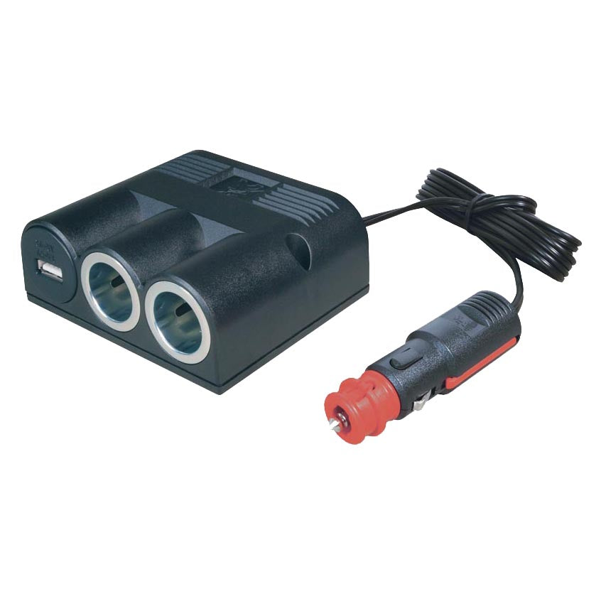 Procar, Virtapistoke 1->2+USB-A Kaapelilla