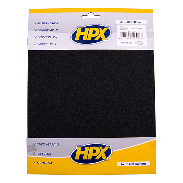 HPX, Sandpapper Set 1 Stk p80, 2 Stk. p120 Och 1 Stk p180
