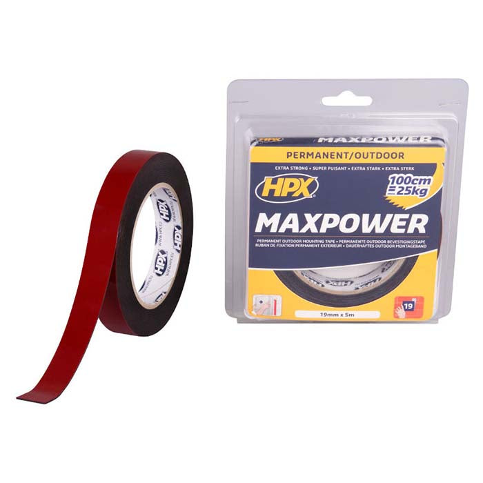 HPX, Max Power Asennusteippi Musta, 19mm x 5m