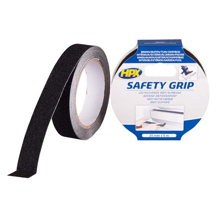 HPX, Antiskydd Bälte Svart 25mm x 5m — Set