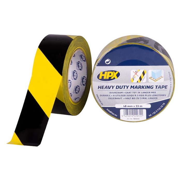HPX, Heavy Duty Markeringsband Gul/svart 48mm x 33m