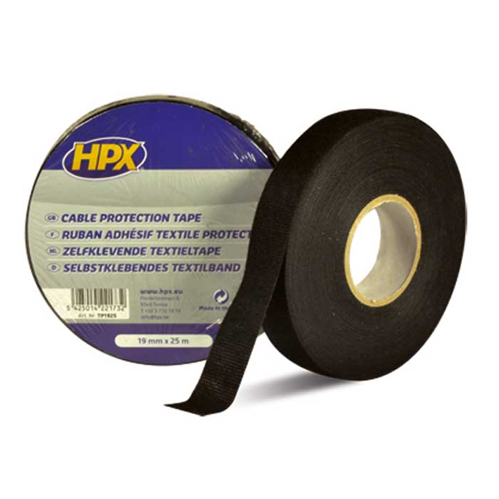 HPX, Kabelskyddstejp Svart 19mm x 25m — Sortiment