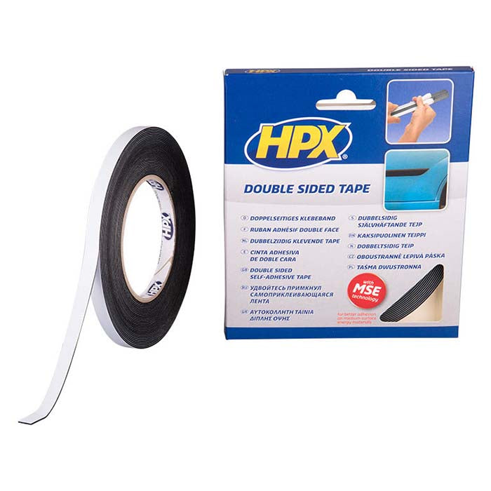 HPX, Kaksoisteippiliima Musta, 9mm x 10m